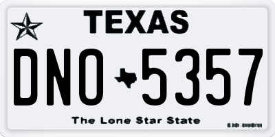 TX license plate DNO5357