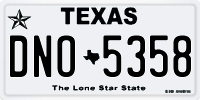 TX license plate DNO5358