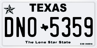 TX license plate DNO5359