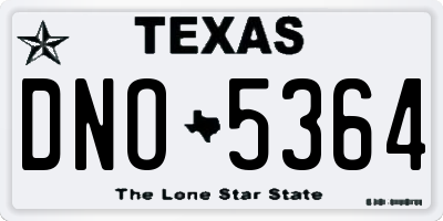 TX license plate DNO5364