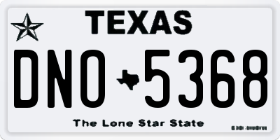 TX license plate DNO5368