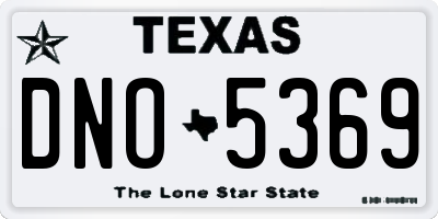 TX license plate DNO5369