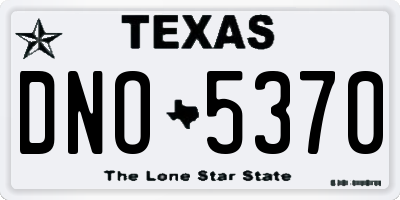 TX license plate DNO5370