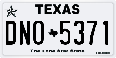TX license plate DNO5371