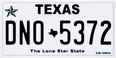 TX license plate DNO5372