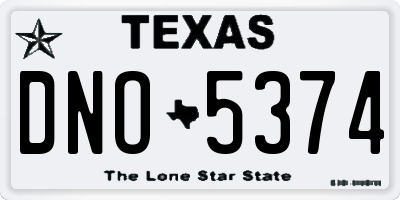 TX license plate DNO5374