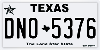 TX license plate DNO5376