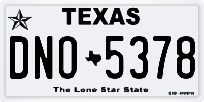TX license plate DNO5378