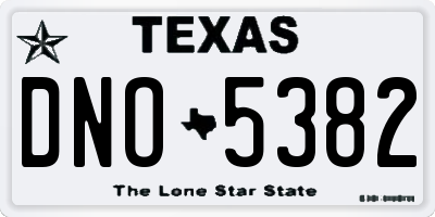 TX license plate DNO5382
