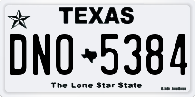 TX license plate DNO5384