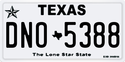TX license plate DNO5388