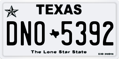 TX license plate DNO5392