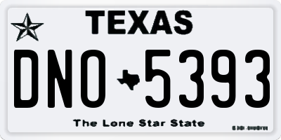 TX license plate DNO5393