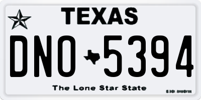 TX license plate DNO5394