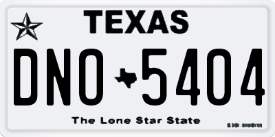 TX license plate DNO5404