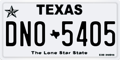 TX license plate DNO5405