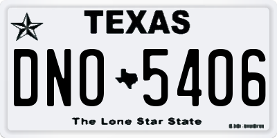 TX license plate DNO5406