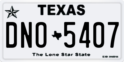 TX license plate DNO5407