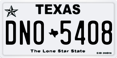 TX license plate DNO5408