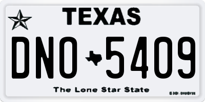 TX license plate DNO5409