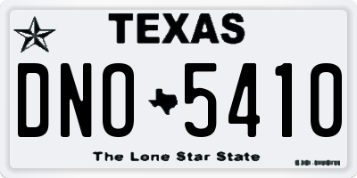 TX license plate DNO5410
