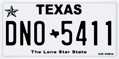 TX license plate DNO5411