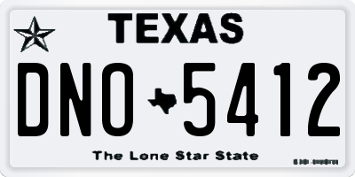 TX license plate DNO5412