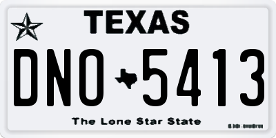 TX license plate DNO5413