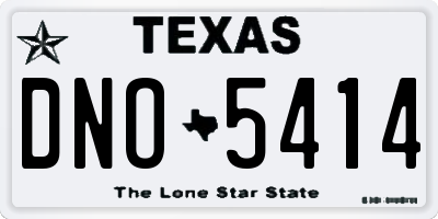 TX license plate DNO5414