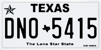 TX license plate DNO5415