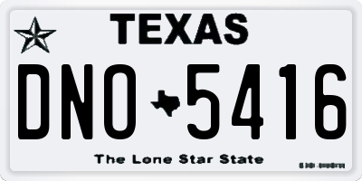TX license plate DNO5416