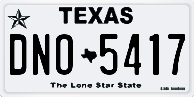 TX license plate DNO5417