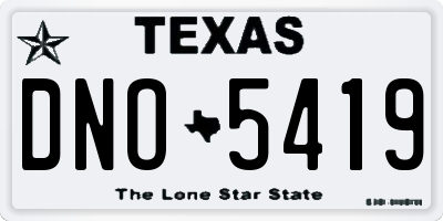 TX license plate DNO5419