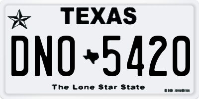 TX license plate DNO5420