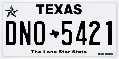 TX license plate DNO5421