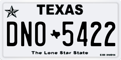 TX license plate DNO5422