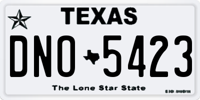 TX license plate DNO5423