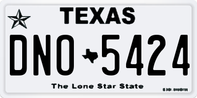 TX license plate DNO5424