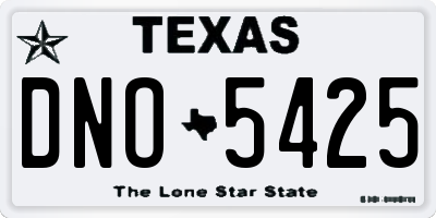 TX license plate DNO5425