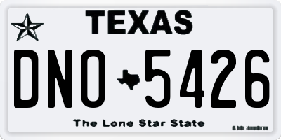 TX license plate DNO5426