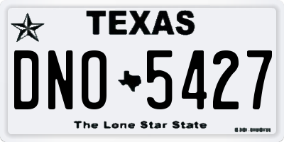 TX license plate DNO5427