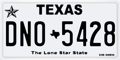 TX license plate DNO5428