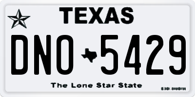 TX license plate DNO5429
