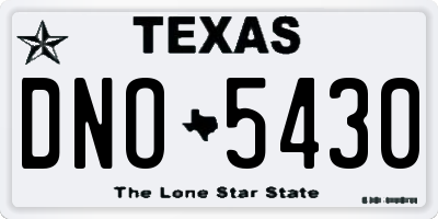 TX license plate DNO5430