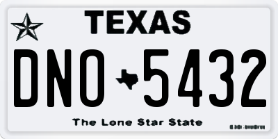 TX license plate DNO5432