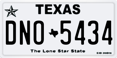 TX license plate DNO5434