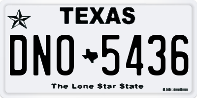TX license plate DNO5436