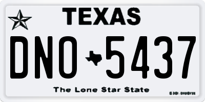 TX license plate DNO5437