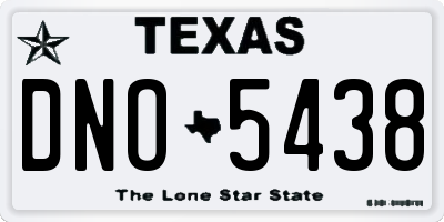 TX license plate DNO5438