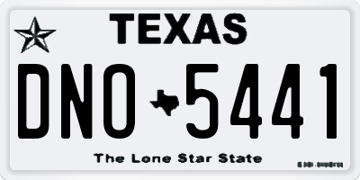 TX license plate DNO5441